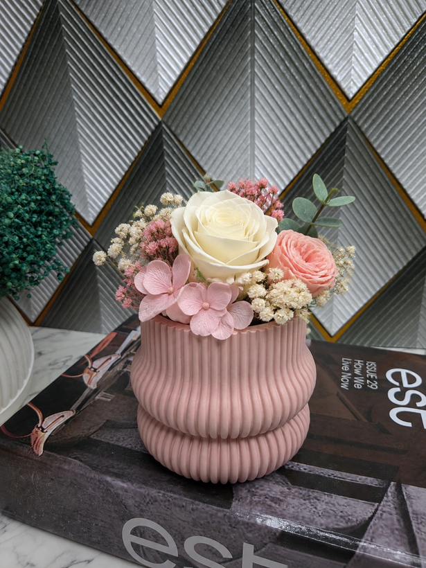 قالب سیلیکونی گلدان دو حلقه ای شیار دار